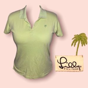 VINTAGE Y2K Lilly Pulitzer Collated Polo Shirt Green
